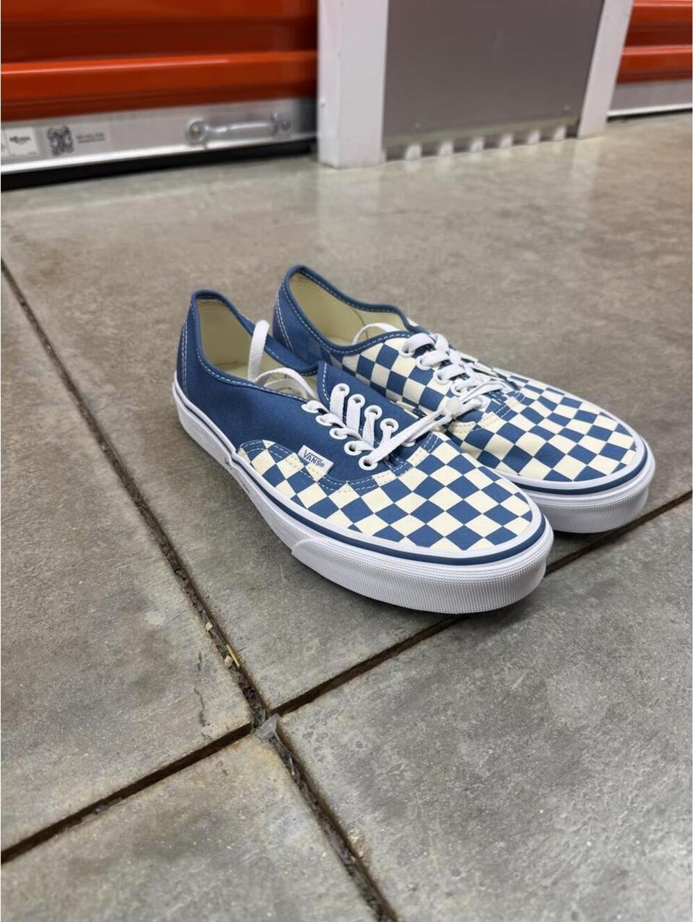 Vans blue and white 60th anniversary checkered authentics shoes size 8 MENS